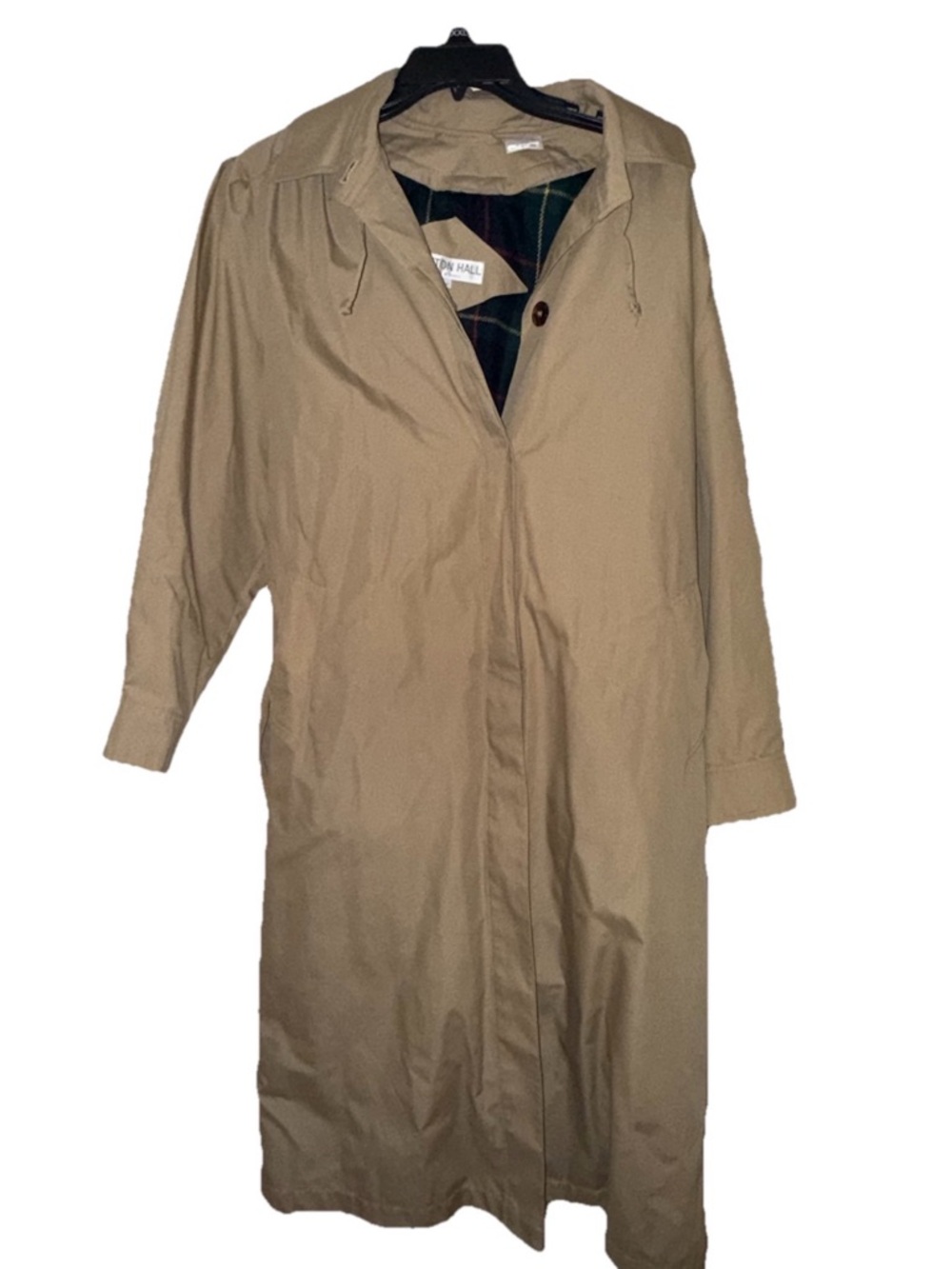 Saxton Hall Hooded Tan Trench Coat
